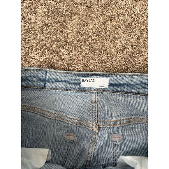 Bayeas Jeans Skinny Distressed Ripped Light Wash Blue Denim Stretch Women’s 30 - Picture 4 of 11